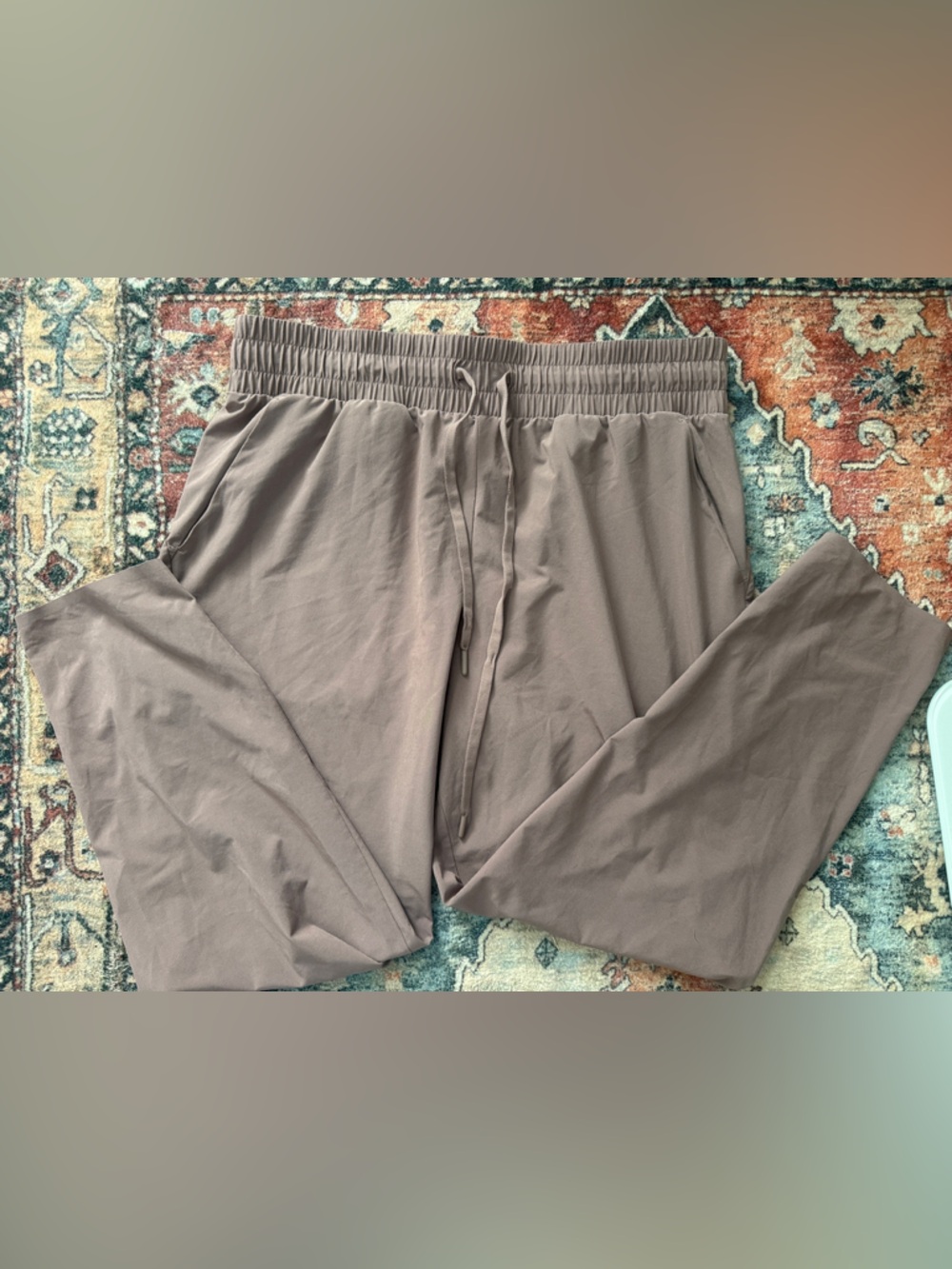 Light Taupe Elastic Waist Jogger Pants all in motion